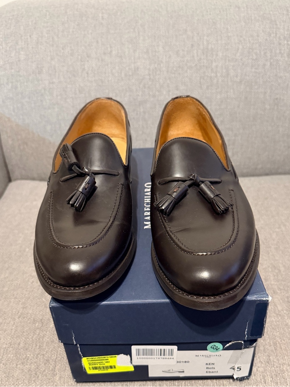 Men's Black Tassel Leather Slip-On Loafers